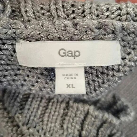 Gap Women's Gray Silver Acrylic Nylon V-Neck Sleeveless Knit Sweater - Picture 11 of 11